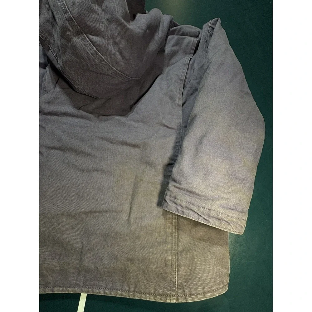 Blue Mountain Lined Full Zip Hooded Workwear Canvas Purple Sherpa Kids Medium‎